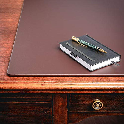 Dacasso Leather Desk Pad Without Side Rails - color: Chocolate Brown Leatherette, size: 24" x 38"