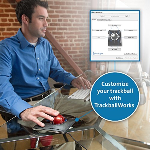 Kensington Wired SlimBlade Trackball Mouse (K72327U), Black - style: Mouse