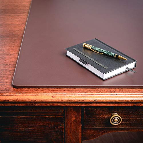 Dacasso Leather Desk Pad Without Side Rails - color: Chocolate Brown, size: 20" x 34"