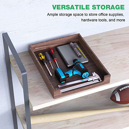 Wooden Letter Tray Natural Pine Wood Desktop Organizer, Multi-Functional Storage for Office, Kitchen - Perfect for Files, Supplies and Small Accessories, Stackable Space-Saving (Rustic Burnt)