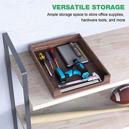 Wooden Letter Tray Natural Pine Wood Desktop Organizer, Multi-Functional Storage for Office, Kitchen - Perfect for Files, Supplies and Small Accessories, Stackable Space-Saving (Rustic Burnt)