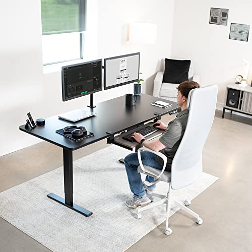 VIVO Large Clamp-on Computer Keyboard and Mouse Under Desk Slider Tray, 27 x 11 inch Pull Out Platform Drawer, Gray, MOUNT-KB05GY - color: Gray, size: 27 inch