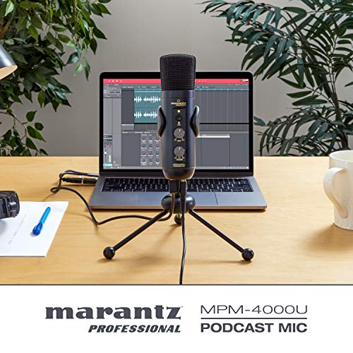 Marantz Professional MPM-4000U Podcast Mic - USB Condenser Microphone With Mixer and Headphone Output for Podcasting, Live Streaming, YouTube Projects - style: USB Mic w/ Monitoring & Mute Button