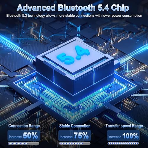 Wireless Earbuds, Bluetooth 5.4 Headphones in Ear with 4 ENC Noise Cancelling Mic, New Wireless Earphones HiFi Stereo Deep Bass 40H Playtime, In-Ear Bluetooth Earbuds LED Display IP7, USB-C, Silver - color: Sliver