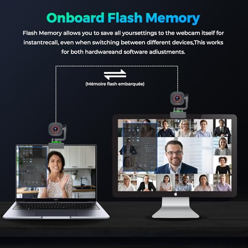 Angetube TrackCam 4K Webcam for PC/Mac - AI Tracking USB 3.0 Streaming Camera with Remote Control, Gesture Control, PTZ, HDR, Microphones, Web Camera for Desktop Computer, Laptop, Meeting, Video Call - color: 4K AI Webcam