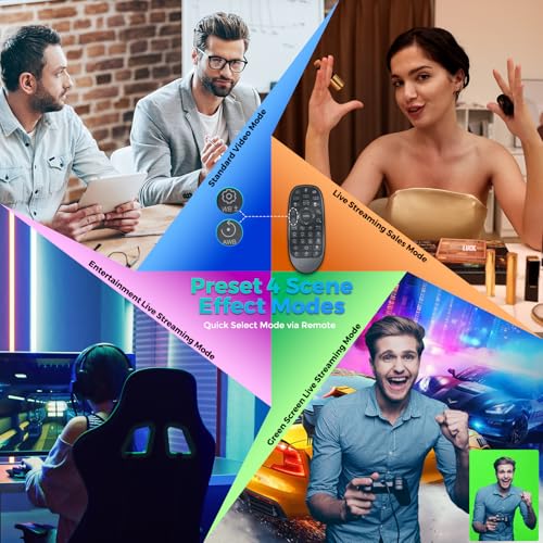 Angetube TrackCam 4K Webcam for PC/Mac - AI Tracking USB 3.0 Streaming Camera with Remote Control, Gesture Control, PTZ, HDR, Microphones, Web Camera for Desktop Computer, Laptop, Meeting, Video Call - color: 4K AI Webcam