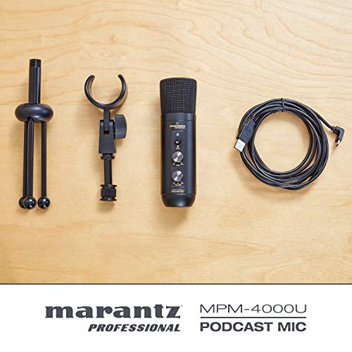 Marantz Professional MPM-4000U Podcast Mic - USB Condenser Microphone With Mixer and Headphone Output for Podcasting, Live Streaming, YouTube Projects - style: USB Mic w/ Monitoring & Mute Button