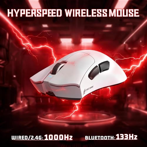 ATTACK SHARK V3 Ultra-Light Wireless Gaming Mouse,PAW3311 Sensor, 500mAh, 62g, 25KDPI 2.4G/BT/USB-C Rechargeable Wireless Mouse with 5 Programmable Buttons for Laptop,PC,Mac Gamer (White) - color: White